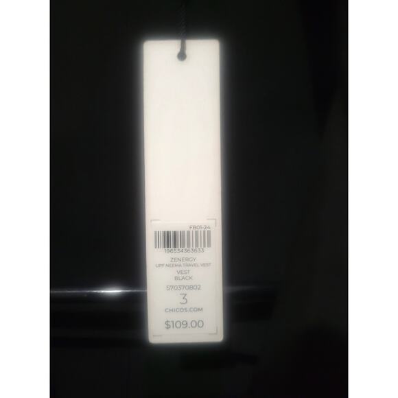 Chico's Zenergy NWT Size 3 Large/XL Black Long Travel Vest MSRP $109 - Picture 11 of 12